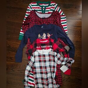 5 pairs holiday/Christmas kids pajamas size 8